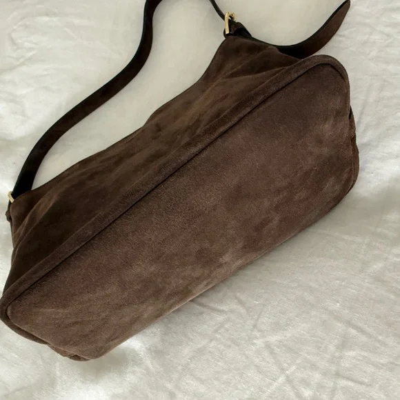 Vestirsi Eden Dark Chocolate Suede Shoulder Bag - Picture 7 of 9